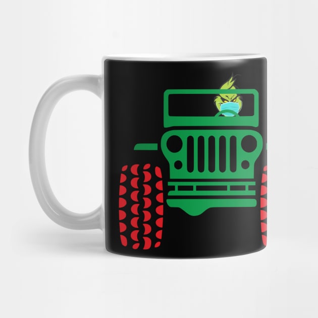 Xmas Jeep Grinnch Wearing Face Mask Gift for Jeep Lovers by teespringplus